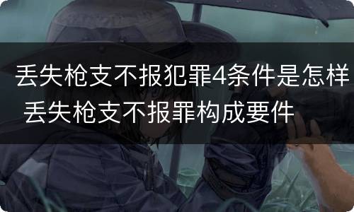 丢失枪支不报犯罪4条件是怎样 丢失枪支不报罪构成要件