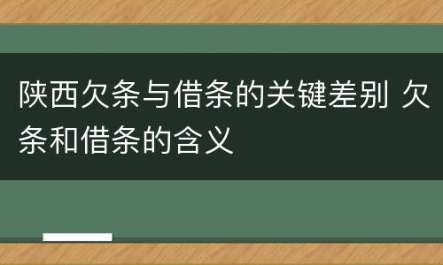 陕西欠条与借条的关键差别 欠条和借条的含义