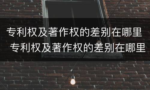专利权及著作权的差别在哪里 专利权及著作权的差别在哪里查询