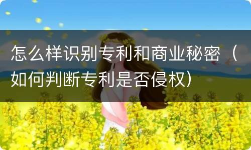 怎么样识别专利和商业秘密（如何判断专利是否侵权）