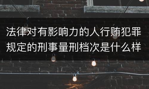 法律对有影响力的人行贿犯罪规定的刑事量刑档次是什么样的