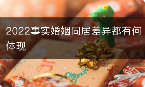 2022事实婚姻同居差异都有何体现