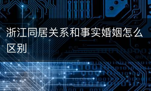浙江同居关系和事实婚姻怎么区别