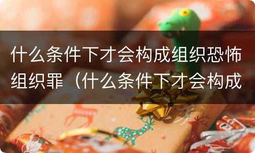 什么条件下才会构成组织恐怖组织罪（什么条件下才会构成组织恐怖组织罪名）