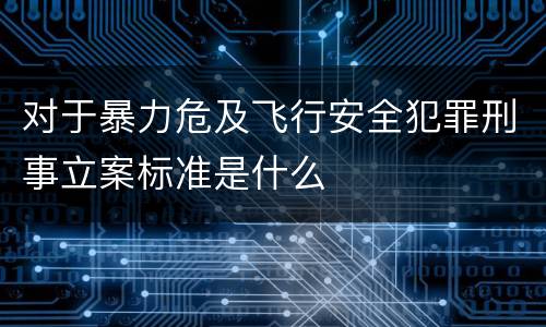 对于暴力危及飞行安全犯罪刑事立案标准是什么