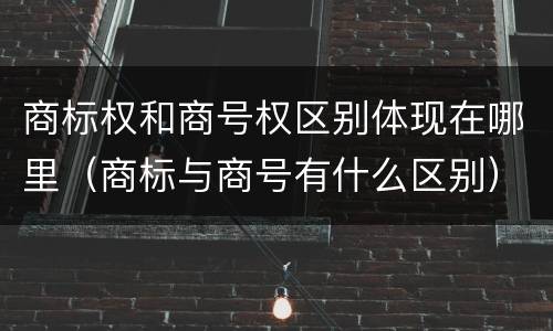 商标权和商号权区别体现在哪里（商标与商号有什么区别）