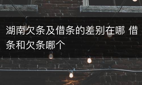 湖南欠条及借条的差别在哪 借条和欠条哪个