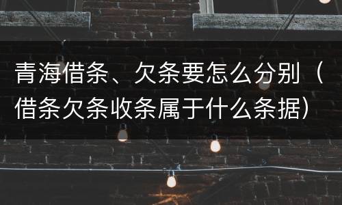 青海借条、欠条要怎么分别（借条欠条收条属于什么条据）