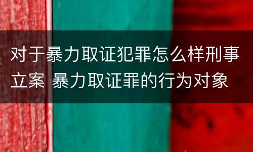 对于暴力取证犯罪怎么样刑事立案 暴力取证罪的行为对象