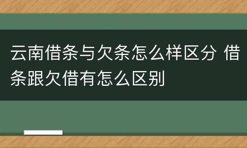 云南借条与欠条怎么样区分 借条跟欠借有怎么区别