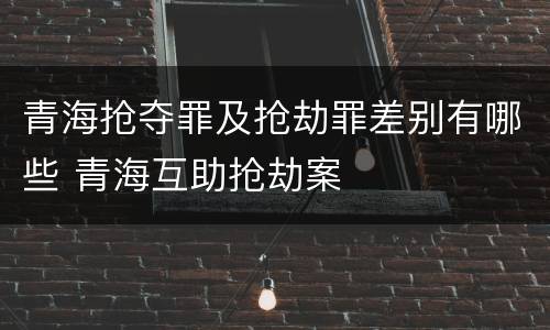 青海抢夺罪及抢劫罪差别有哪些 青海互助抢劫案