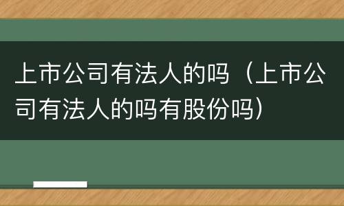 上市公司有法人的吗（上市公司有法人的吗有股份吗）