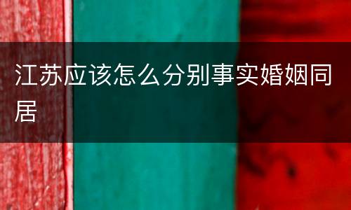 江苏应该怎么分别事实婚姻同居
