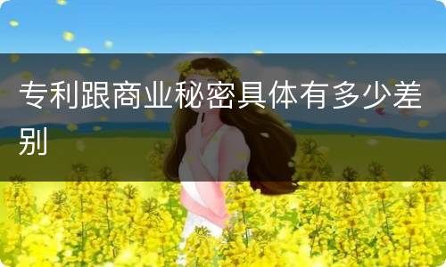 专利跟商业秘密具体有多少差别