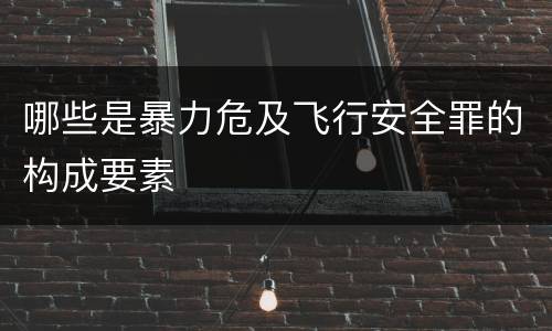 哪些是暴力危及飞行安全罪的构成要素