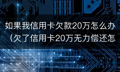 如果我信用卡欠款20万怎么办（欠了信用卡20万无力偿还怎么办）