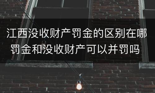江西没收财产罚金的区别在哪 罚金和没收财产可以并罚吗