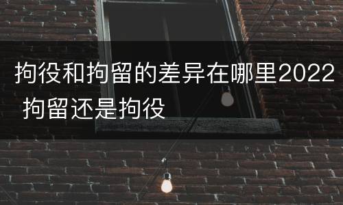 拘役和拘留的差异在哪里2022 拘留还是拘役