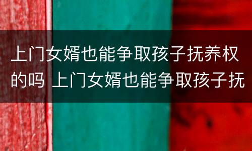 上门女婿也能争取孩子抚养权的吗 上门女婿也能争取孩子抚养权的吗小说