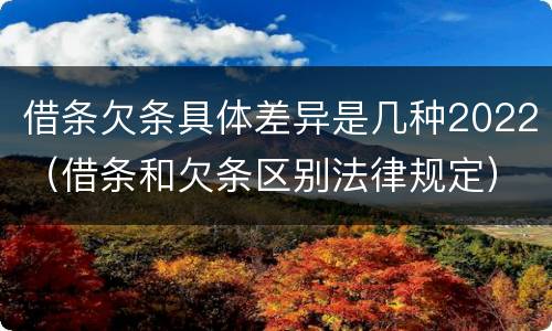 借条欠条具体差异是几种2022（借条和欠条区别法律规定）