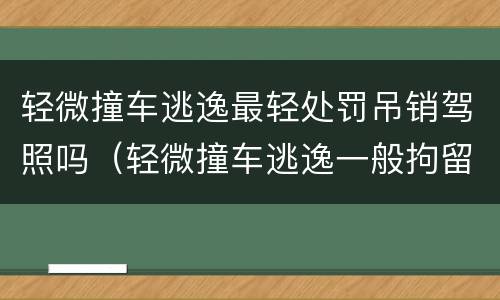 轻微撞车逃逸最轻处罚吊销驾照吗（轻微撞车逃逸一般拘留几天）