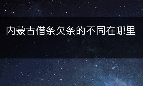 内蒙古借条欠条的不同在哪里