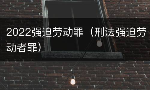 2022强迫劳动罪（刑法强迫劳动者罪）
