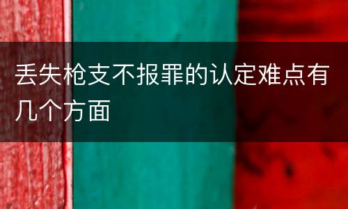 丢失枪支不报罪的认定难点有几个方面