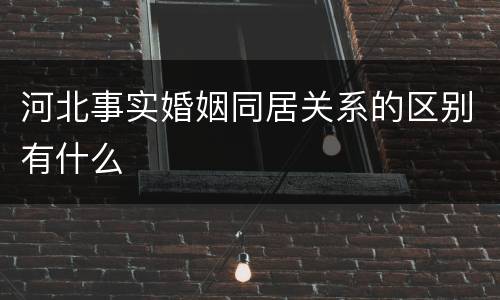 河北事实婚姻同居关系的区别有什么