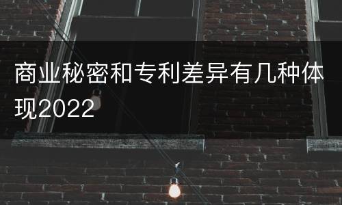 商业秘密和专利差异有几种体现2022