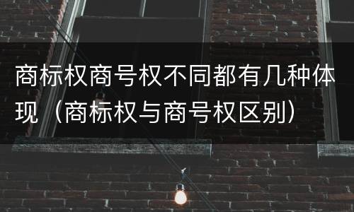 商标权商号权不同都有几种体现（商标权与商号权区别）
