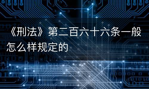 《刑法》第二百六十六条一般怎么样规定的