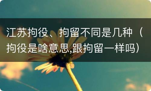 江苏拘役、拘留不同是几种（拘役是啥意思,跟拘留一样吗）