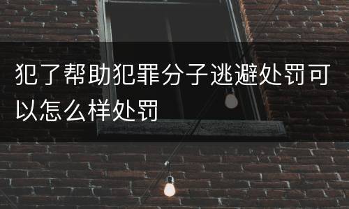 犯了帮助犯罪分子逃避处罚可以怎么样处罚