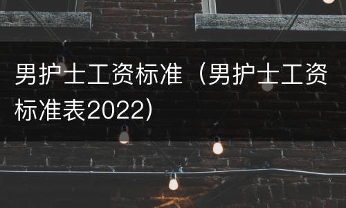 男护士工资标准（男护士工资标准表2022）