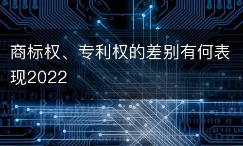 商标权、专利权的差别有何表现2022