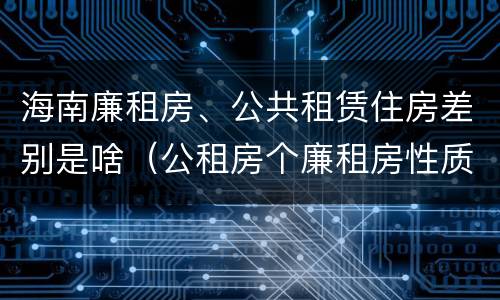 海南廉租房、公共租赁住房差别是啥（公租房个廉租房性质是一样的吗）