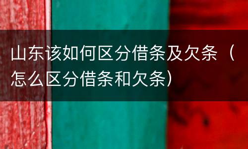 山东该如何区分借条及欠条（怎么区分借条和欠条）