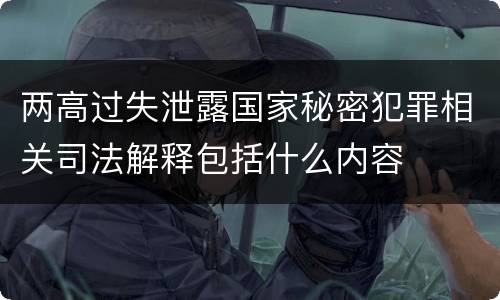 两高过失泄露国家秘密犯罪相关司法解释包括什么内容