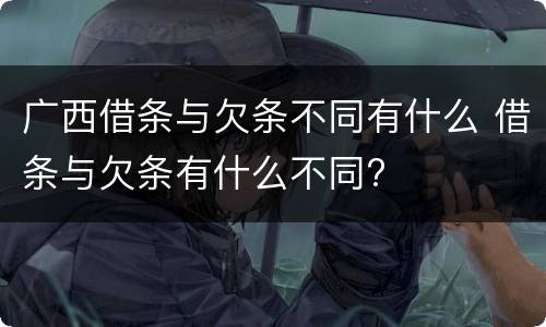 广西借条与欠条不同有什么 借条与欠条有什么不同?