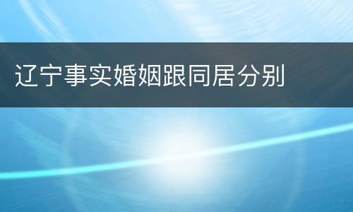 辽宁事实婚姻跟同居分别