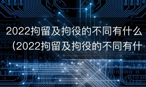 2022拘留及拘役的不同有什么（2022拘留及拘役的不同有什么影响）