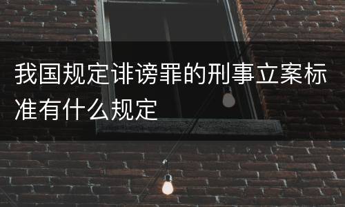 我国规定诽谤罪的刑事立案标准有什么规定