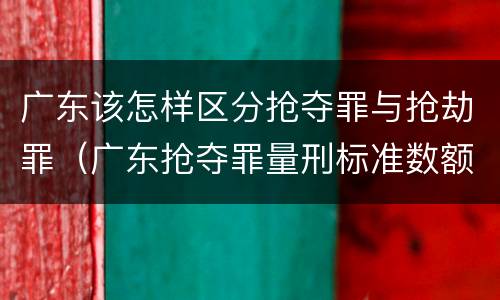 广东该怎样区分抢夺罪与抢劫罪（广东抢夺罪量刑标准数额）