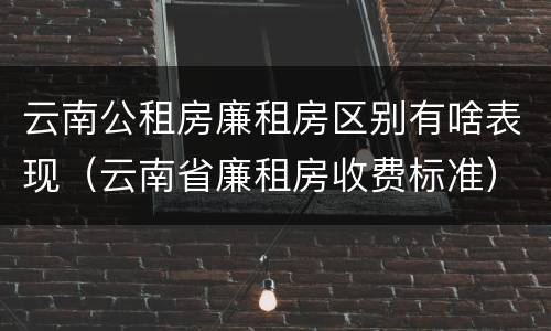 云南公租房廉租房区别有啥表现（云南省廉租房收费标准）