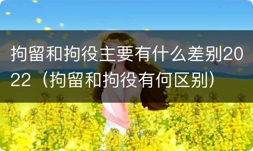 拘留和拘役主要有什么差别2022（拘留和拘役有何区别）