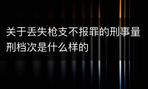 关于丢失枪支不报罪的刑事量刑档次是什么样的