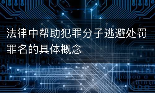 法律中帮助犯罪分子逃避处罚罪名的具体概念