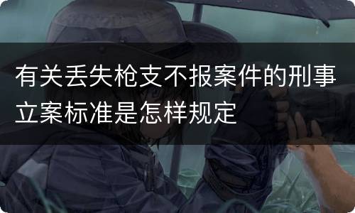 有关丢失枪支不报案件的刑事立案标准是怎样规定