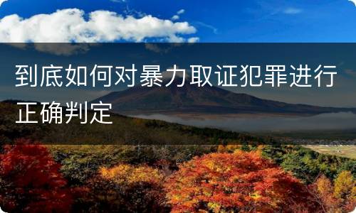 到底如何对暴力取证犯罪进行正确判定